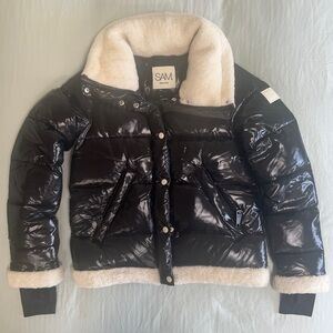 SAM Puffer Jacket Black w/Faux contrast.